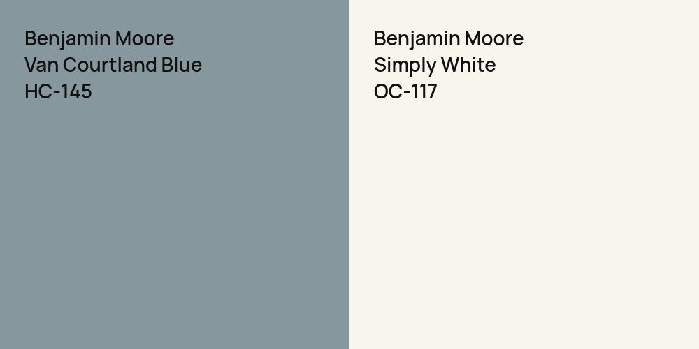 Benjamin Moore Van Courtland Blue vs. Benjamin Moore Simply White