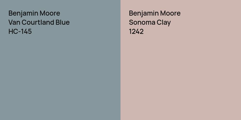 Benjamin Moore Van Courtland Blue vs. Benjamin Moore Sonoma Clay