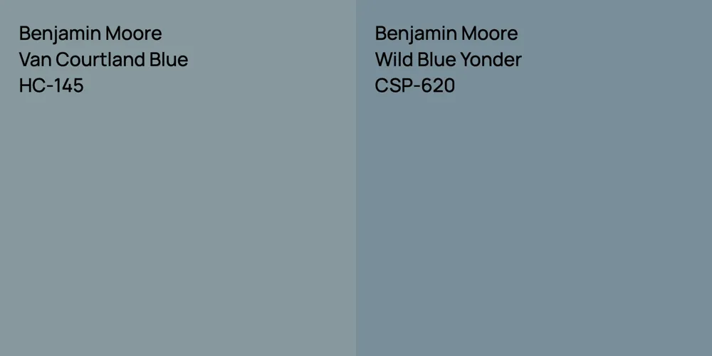 Benjamin Moore Van Courtland Blue vs. Benjamin Moore Wild Blue Yonder