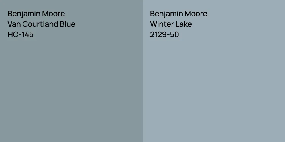 Benjamin Moore Van Courtland Blue vs. Benjamin Moore Winter Lake