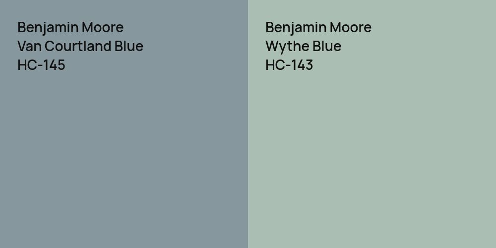 Benjamin Moore Van Courtland Blue vs. Benjamin Moore Wythe Blue