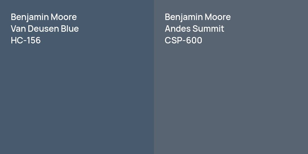 Benjamin Moore Van Deusen Blue vs. Benjamin Moore Andes Summit