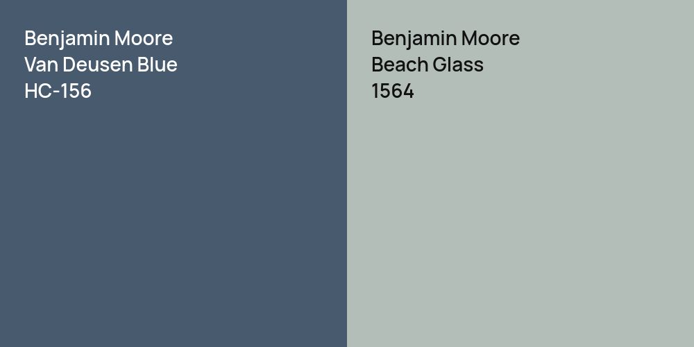 Benjamin Moore Van Deusen Blue vs. Benjamin Moore Beach Glass