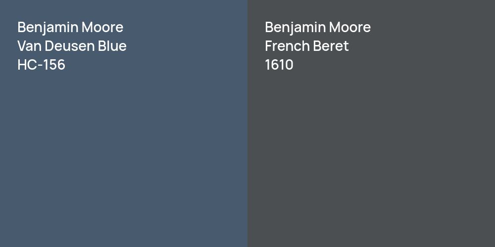 Benjamin Moore Van Deusen Blue vs. Benjamin Moore French Beret