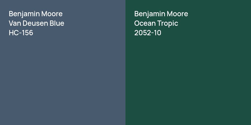 Benjamin Moore Van Deusen Blue vs. Benjamin Moore Ocean Tropic