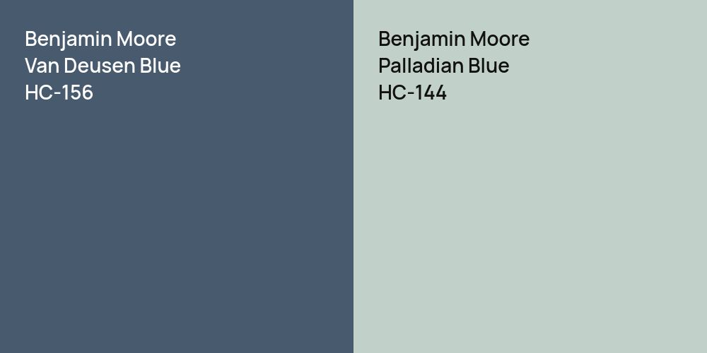 Benjamin Moore Van Deusen Blue vs. Benjamin Moore Palladian Blue