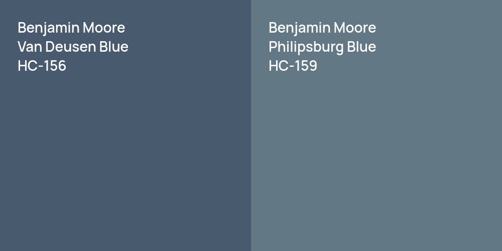 Benjamin Moore Van Deusen Blue vs. Benjamin Moore Philipsburg Blue