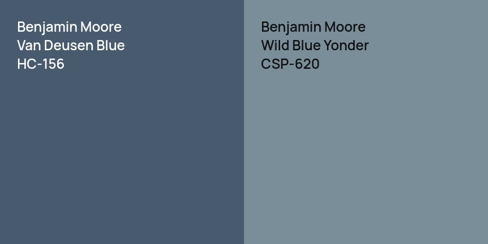 Benjamin Moore Van Deusen Blue vs. Benjamin Moore Wild Blue Yonder