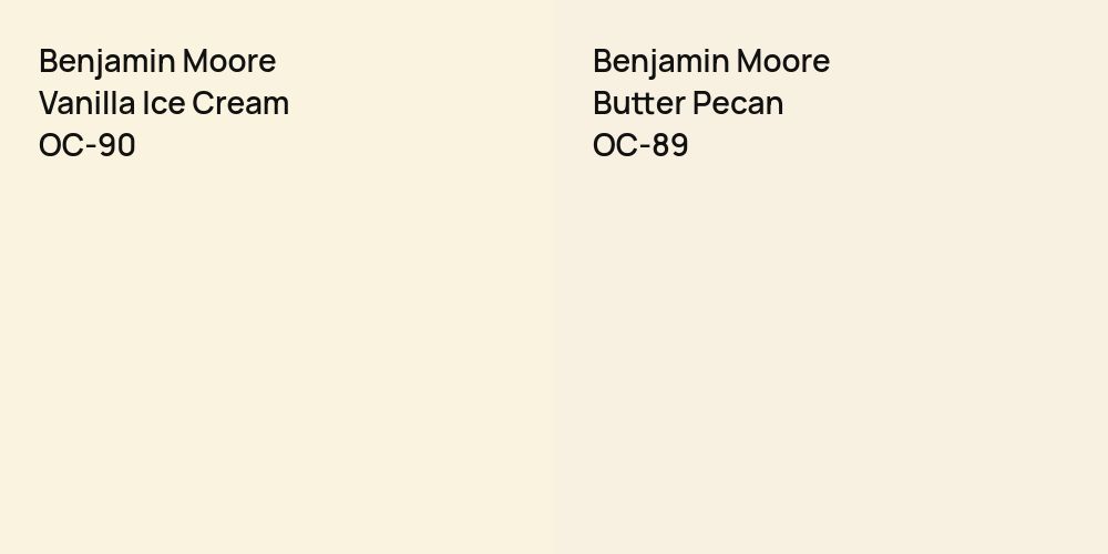 Benjamin Moore Vanilla Ice Cream vs. Benjamin Moore Butter Pecan