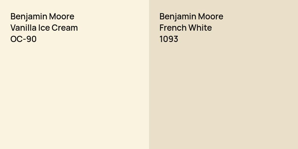 Benjamin Moore Vanilla Ice Cream vs. Benjamin Moore French White