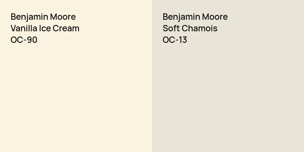 Benjamin Moore Vanilla Ice Cream vs. Benjamin Moore Soft Chamois