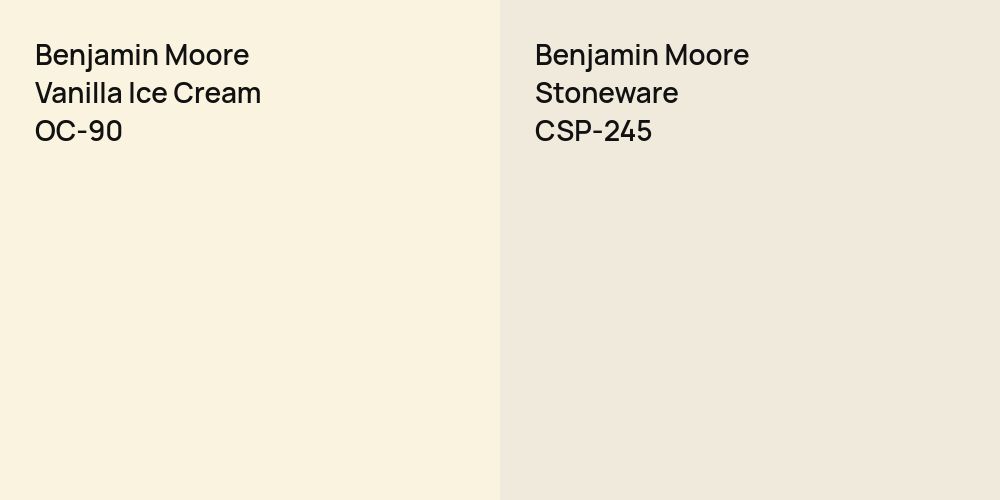 Benjamin Moore Vanilla Ice Cream vs. Benjamin Moore Stoneware