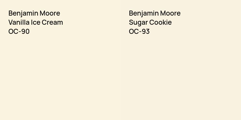 Benjamin Moore Vanilla Ice Cream vs. Benjamin Moore Sugar Cookie