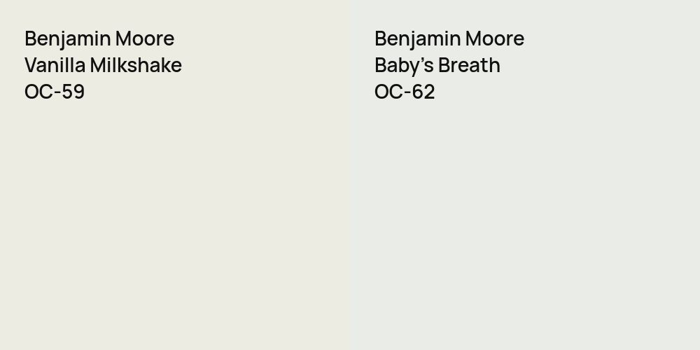 Benjamin Moore Vanilla Milkshake vs. Benjamin Moore Baby's Breath