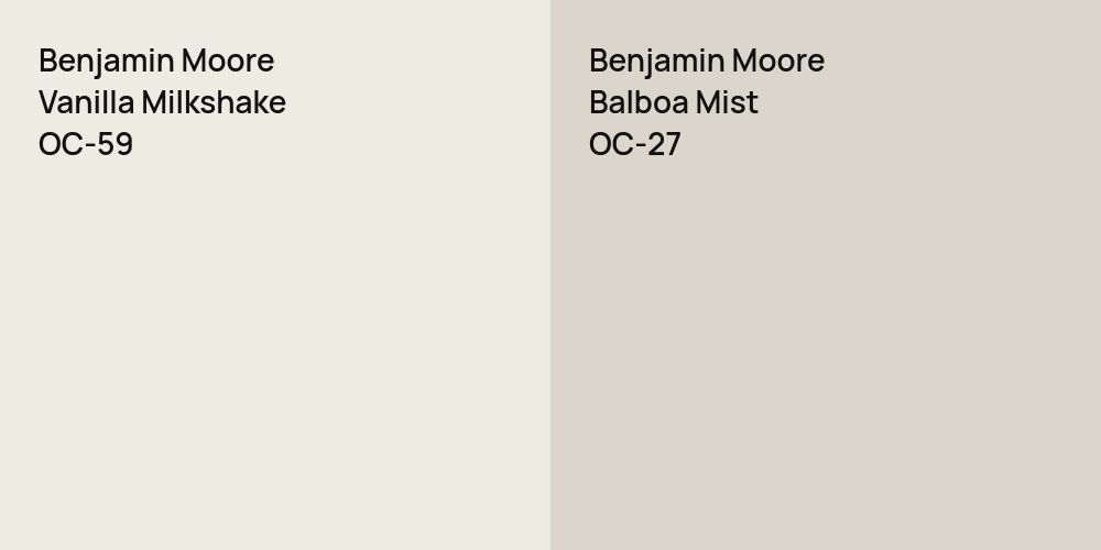 Benjamin Moore Vanilla Milkshake vs. Benjamin Moore Balboa Mist