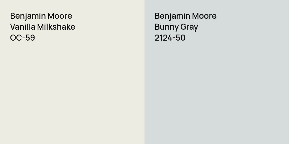 Benjamin Moore Vanilla Milkshake vs. Benjamin Moore Bunny Gray