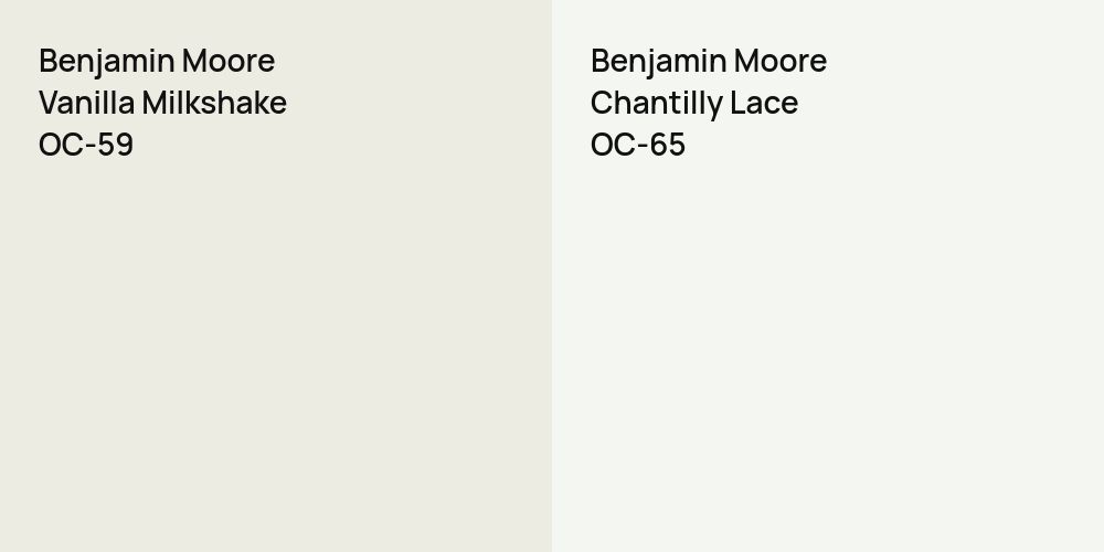 Benjamin Moore Vanilla Milkshake vs. Benjamin Moore Chantilly Lace