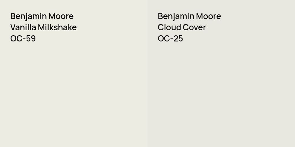 Benjamin Moore Vanilla Milkshake vs. Benjamin Moore Cloud Cover