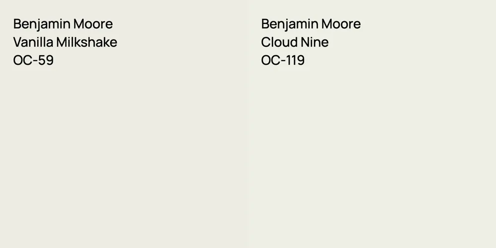 Benjamin Moore Vanilla Milkshake vs. Benjamin Moore Cloud Nine