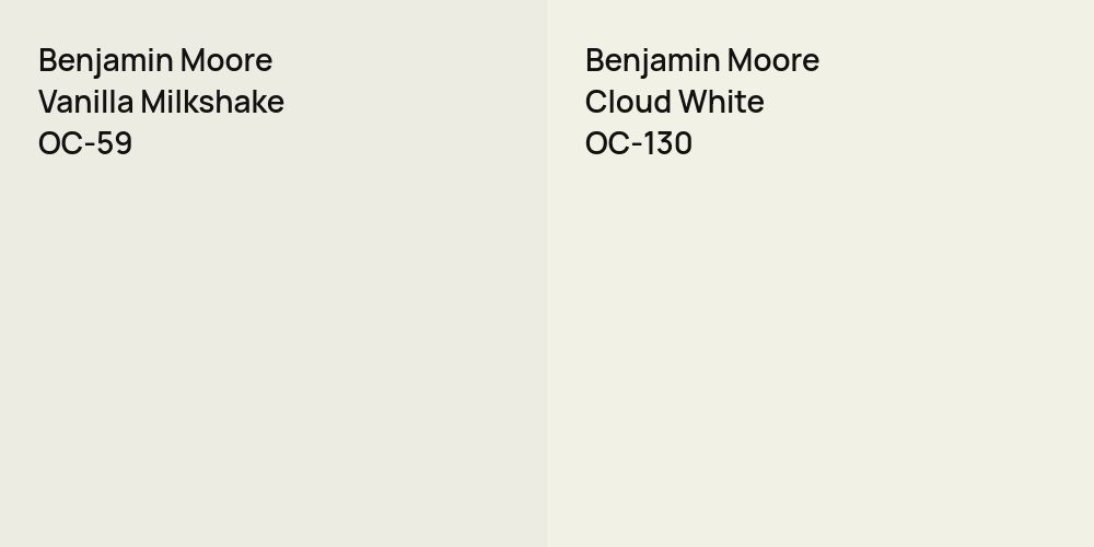 Benjamin Moore Vanilla Milkshake vs. Benjamin Moore Cloud White