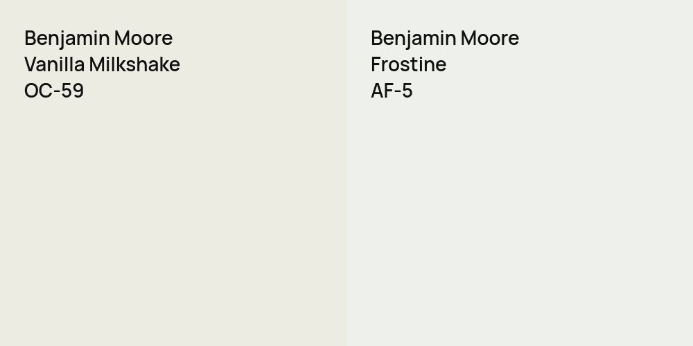 Benjamin Moore Vanilla Milkshake vs. Benjamin Moore Frostine