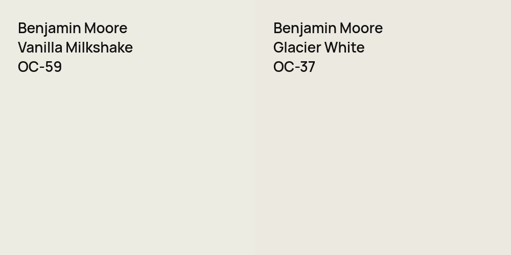 Benjamin Moore Vanilla Milkshake vs. Benjamin Moore Glacier White