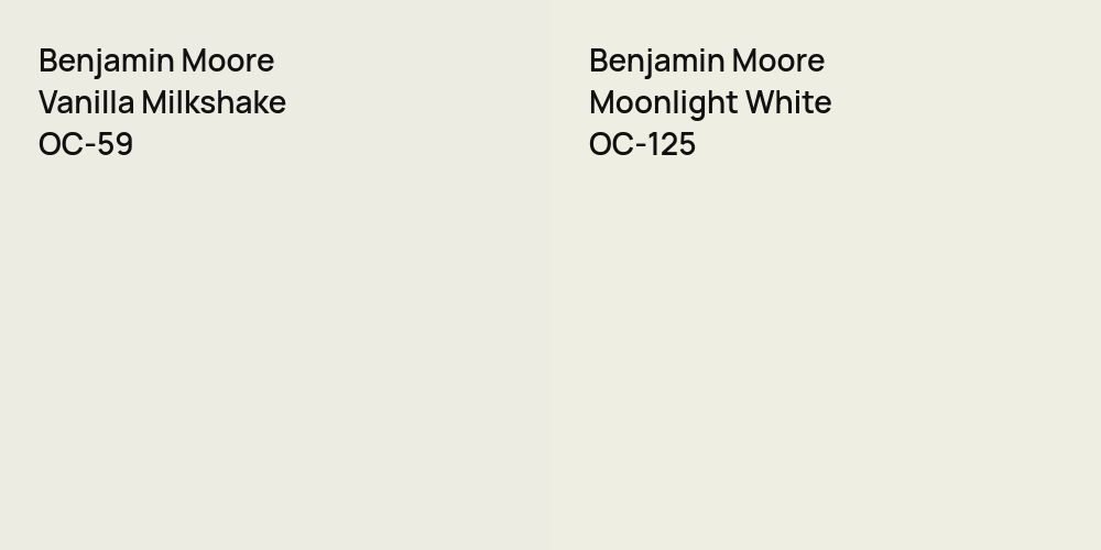 Benjamin Moore Vanilla Milkshake vs. Benjamin Moore Moonlight White