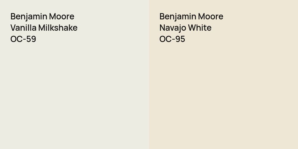 Benjamin Moore Vanilla Milkshake vs. Benjamin Moore Navajo White