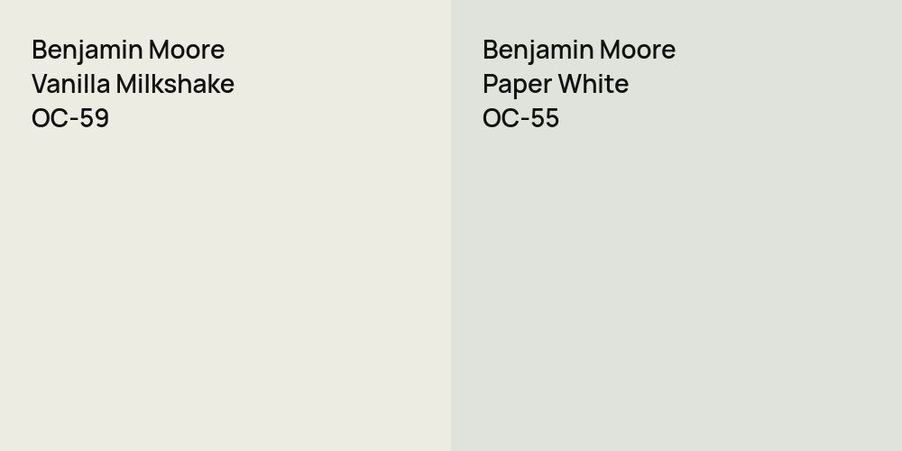 Benjamin Moore Vanilla Milkshake vs. Benjamin Moore Paper White