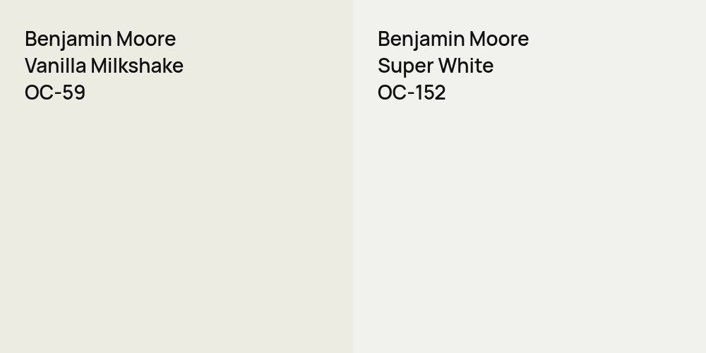 Benjamin Moore Vanilla Milkshake vs. Benjamin Moore Super White