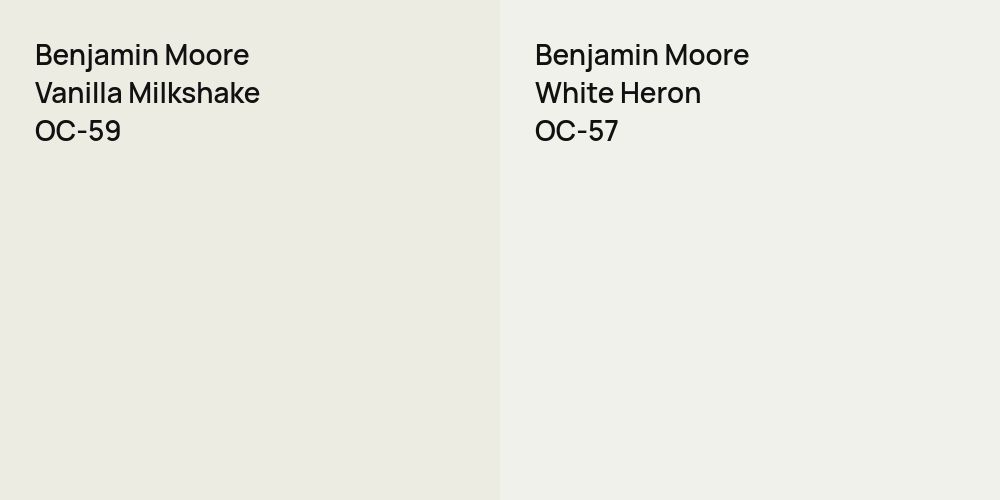 Benjamin Moore Vanilla Milkshake vs. Benjamin Moore White Heron