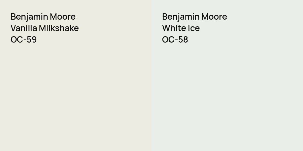 Benjamin Moore Vanilla Milkshake vs. Benjamin Moore White Ice