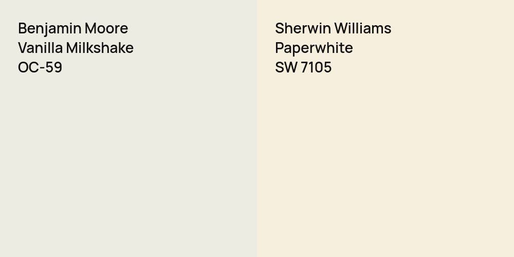 Benjamin Moore Vanilla Milkshake vs. Sherwin Williams Paperwhite