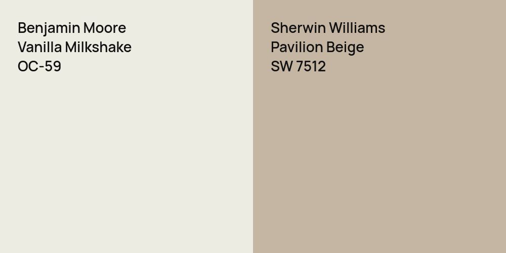 Benjamin Moore Vanilla Milkshake vs. Sherwin Williams Pavilion Beige