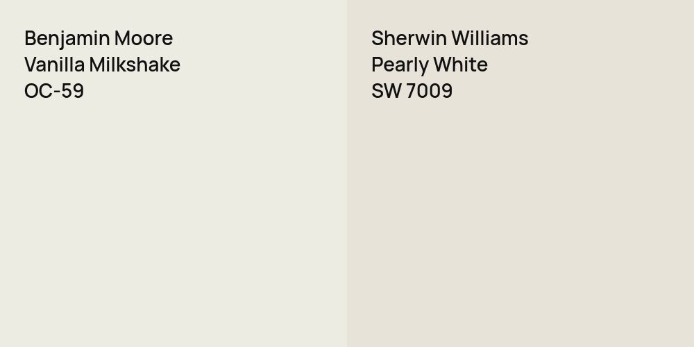 Benjamin Moore Vanilla Milkshake vs. Sherwin Williams Pearly White