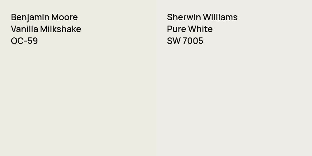 Benjamin Moore Vanilla Milkshake vs. Sherwin Williams Pure White