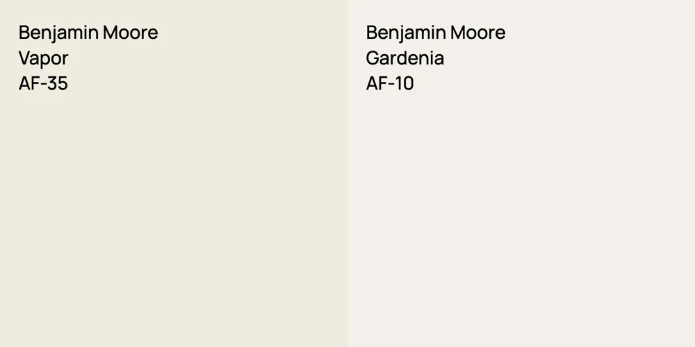 Benjamin Moore Vapor vs. Benjamin Moore Gardenia