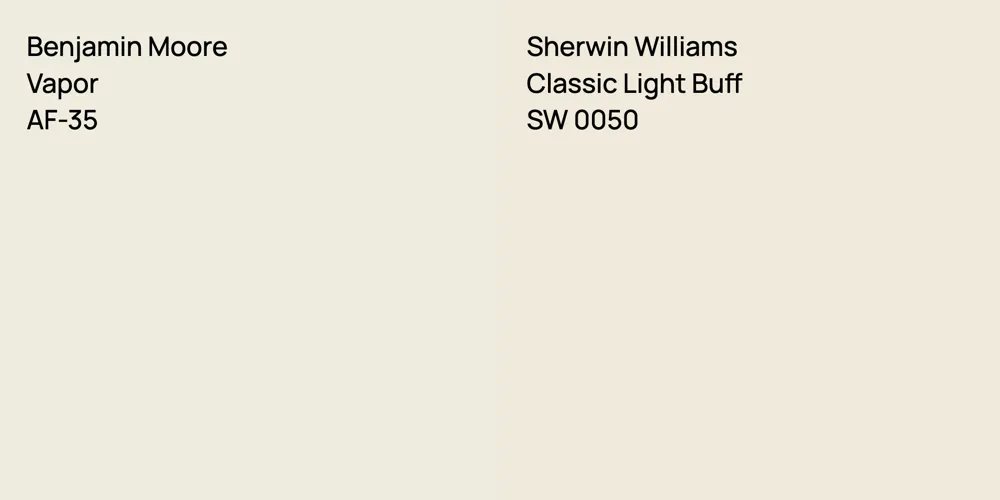 Benjamin Moore Vapor vs. Sherwin Williams Classic Light Buff