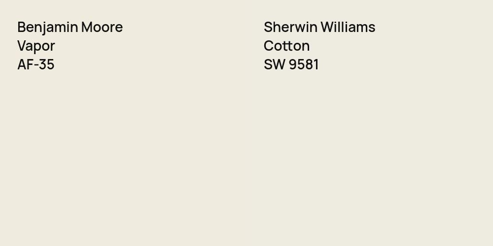 Benjamin Moore Vapor vs. Sherwin Williams Cotton