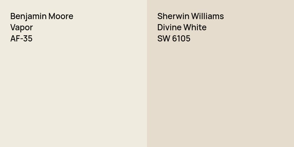 Benjamin Moore Vapor vs. Sherwin Williams Divine White