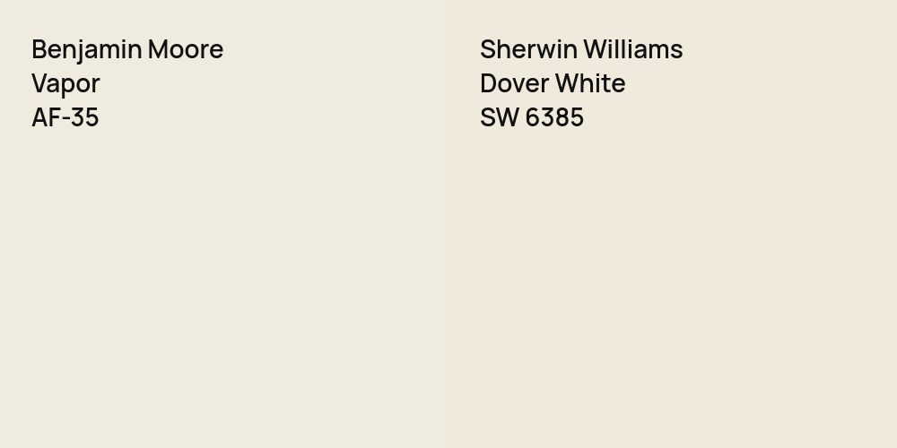 Benjamin Moore Vapor vs. Sherwin Williams Dover White