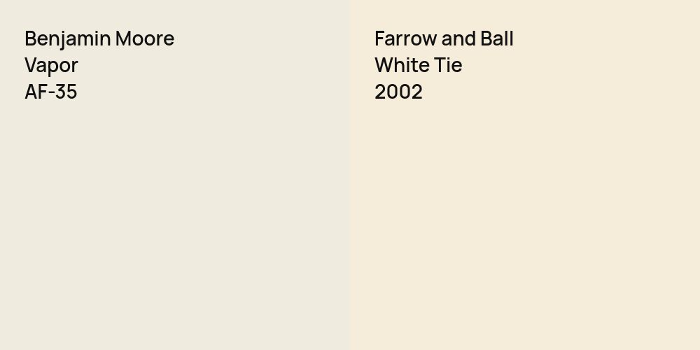 Benjamin Moore Vapor vs. Farrow and Ball White Tie