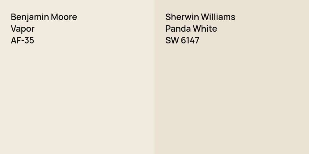 Benjamin Moore Vapor vs. Sherwin Williams Panda White