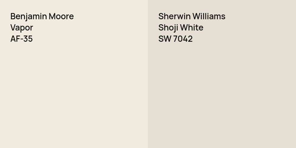 Benjamin Moore Vapor vs. Sherwin Williams Shoji White