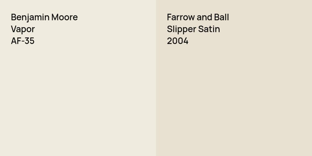 Benjamin Moore Vapor vs. Farrow and Ball Slipper Satin