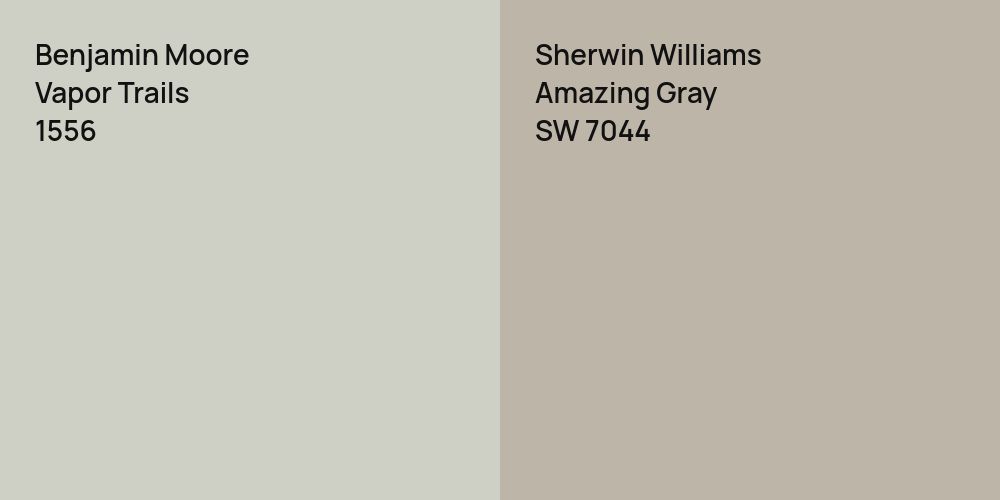 Benjamin Moore Vapor Trails vs. Sherwin Williams Amazing Gray