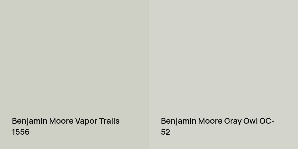 Benjamin Moore Vapor Trails vs. Benjamin Moore Gray Owl