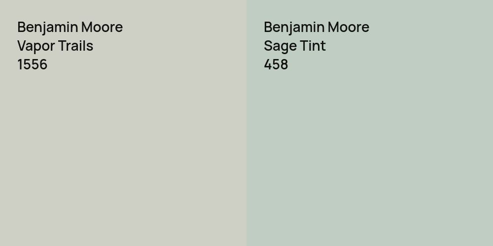 Benjamin Moore Vapor Trails vs. Benjamin Moore Sage Tint