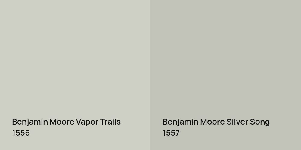 Benjamin Moore Vapor Trails vs. Benjamin Moore Silver Song