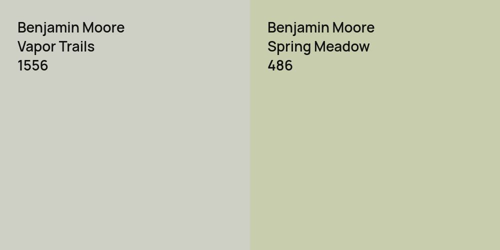 Benjamin Moore Vapor Trails vs. Benjamin Moore Spring Meadow